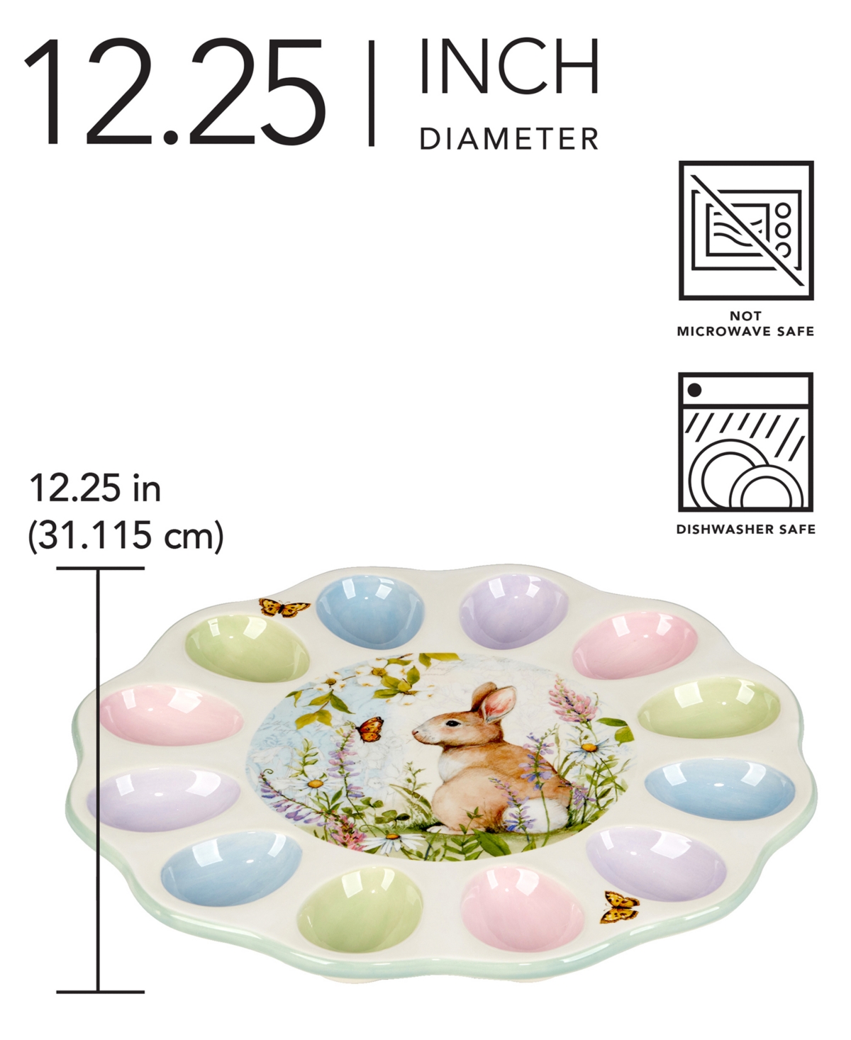 Certified International Easter Meadow Round Deviled Egg Plate In Miscellaneous