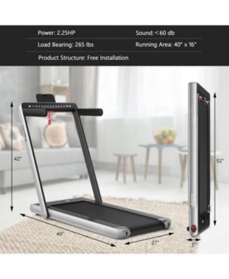 2.25 HP 2-in-1 Folding Walking Pad Treadmill with Dual Display and App Control