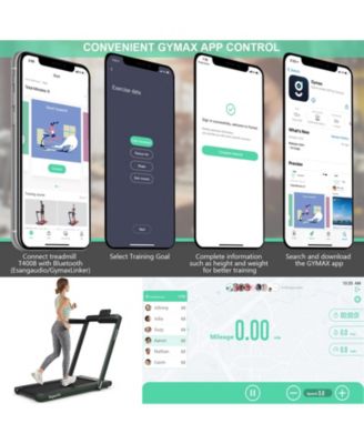 2.25 HP 2-in-1 Folding Walking Pad Treadmill with Dual Display and App Control