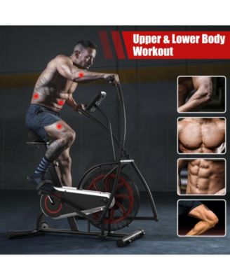 Upright Air Bike Fan Exercise Bike with Display Unlimite Resistance and Adjustable Seat