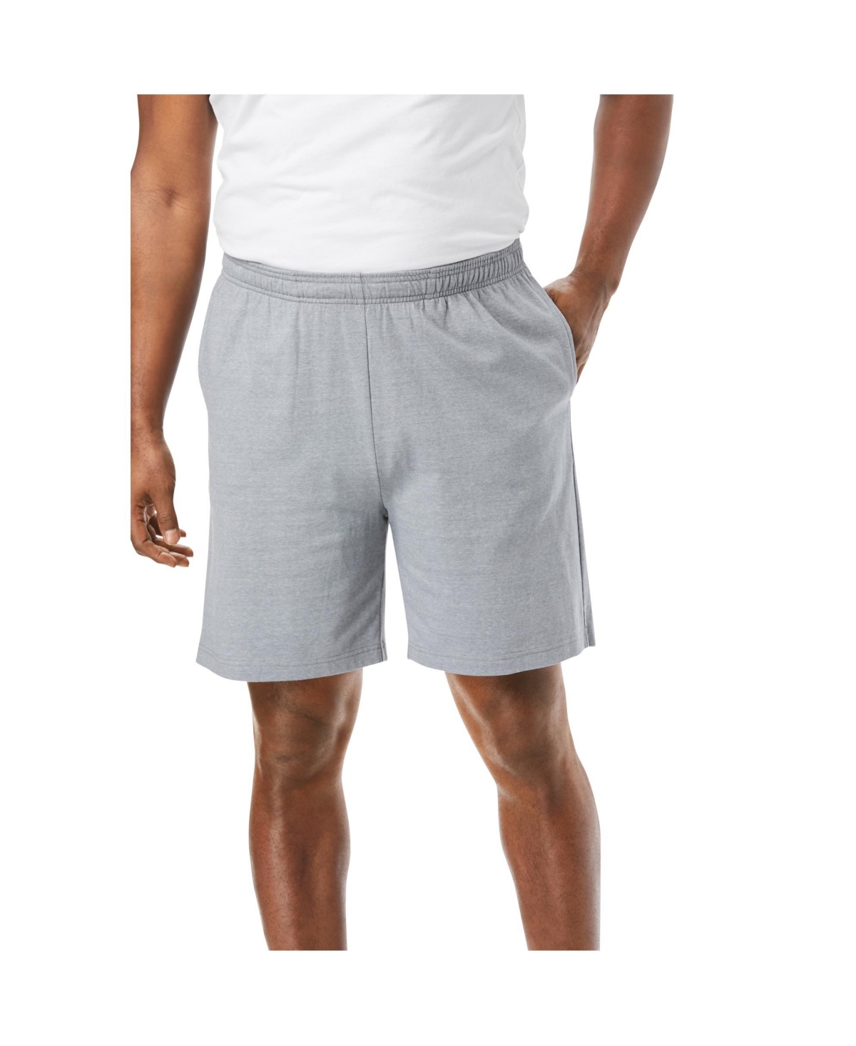 Big & Tall Lightweight Jersey Shorts - Heather khaki