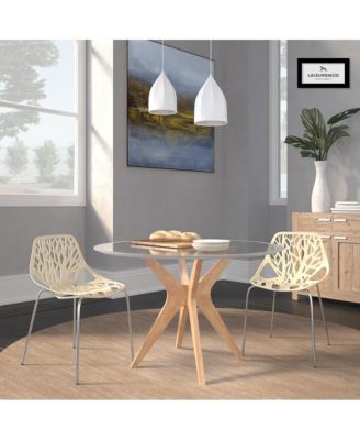 Modern Asbury Dining Chair w/ Chromed Legs, Set of 2