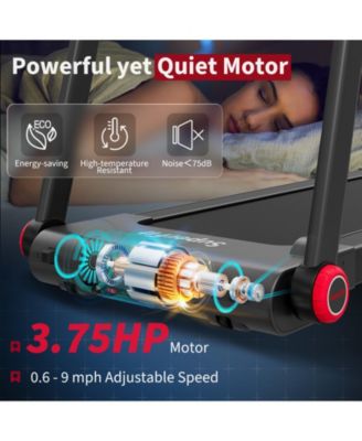 3.75HP Folding Treadmill Electric Running Machine with Bluetooth APP Self-standing