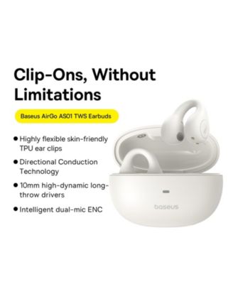 True Wireless Earbuds Bluetooth 5.3 Open Ear Headphones Sport Earphones,AirGo White