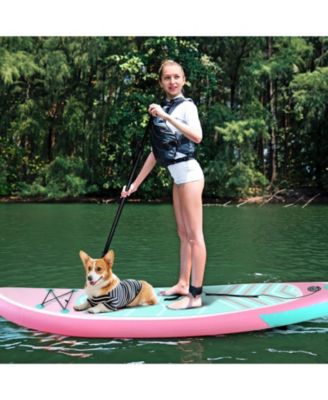 10 Feet Inflatable Stand up Paddle Board with 3 Fins and Adjustable Paddle