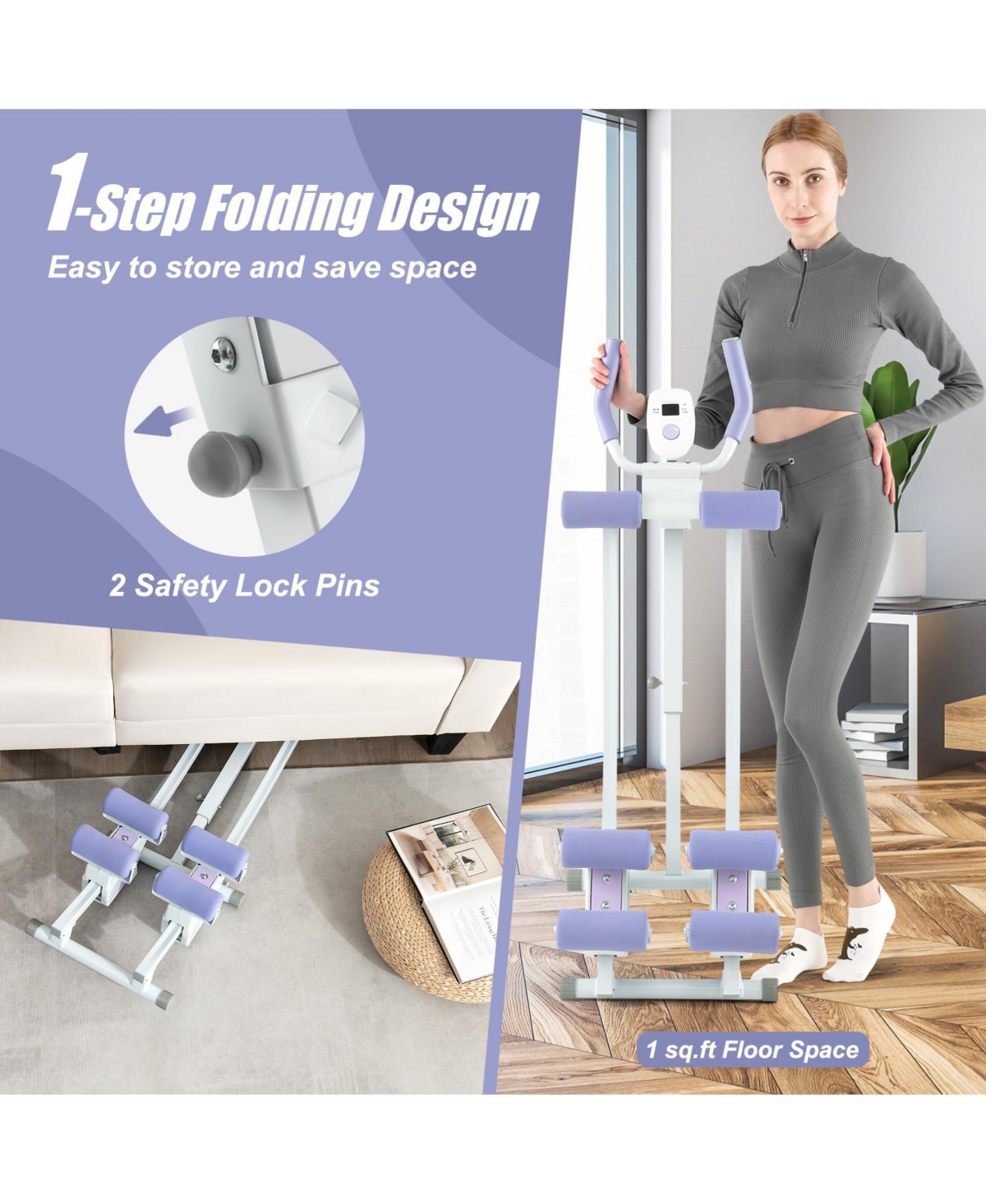 Ab Machine with Lcd Monitor and 4 Adjustable Heights