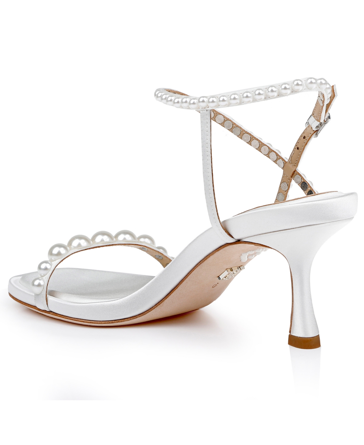 Shop Badgley Mischka Women's Jolie Square Toe Evening Sandals In White Satin