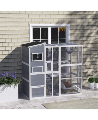 Large Catio Outdoor Cat Enclosure for 2-3 Cats 76" x 36" x 68"