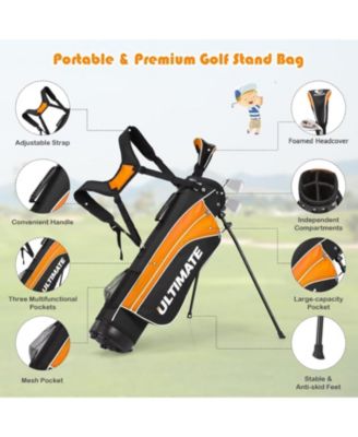 Set of 5 Ultimate 31" Portable Junior Complete Golf Club Set for Kids Age 11+