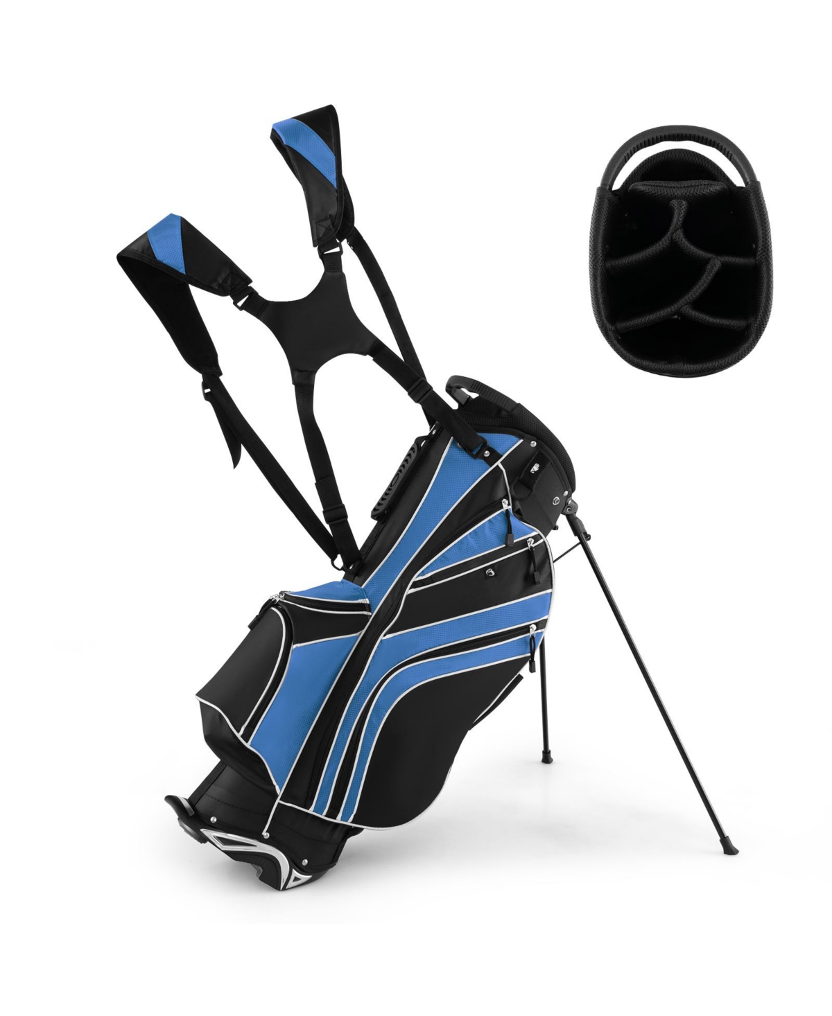 Golf Stand Bag Lightweight and Portable Golf Cart Bag with Shoulder Strap - Blue