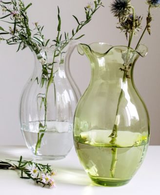 Hibiscus Glass Vertical Fluted Vase, Large