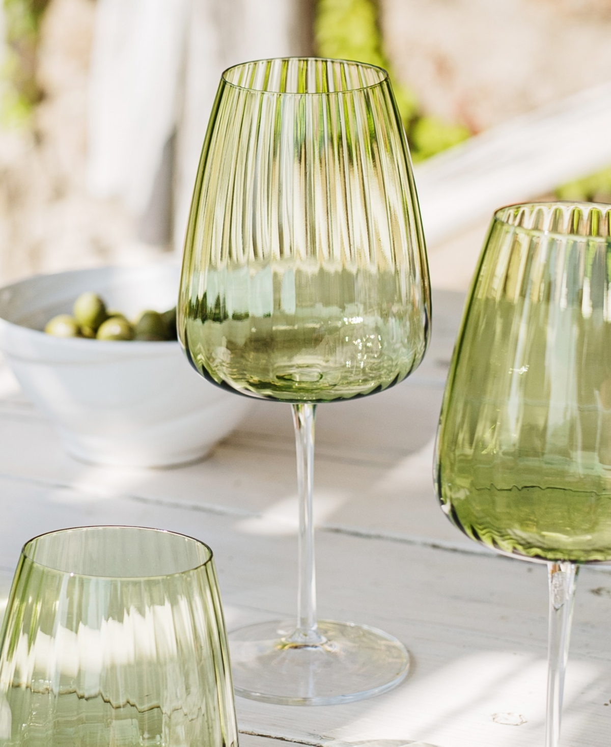 Vietri Francesca Water Glass In Green