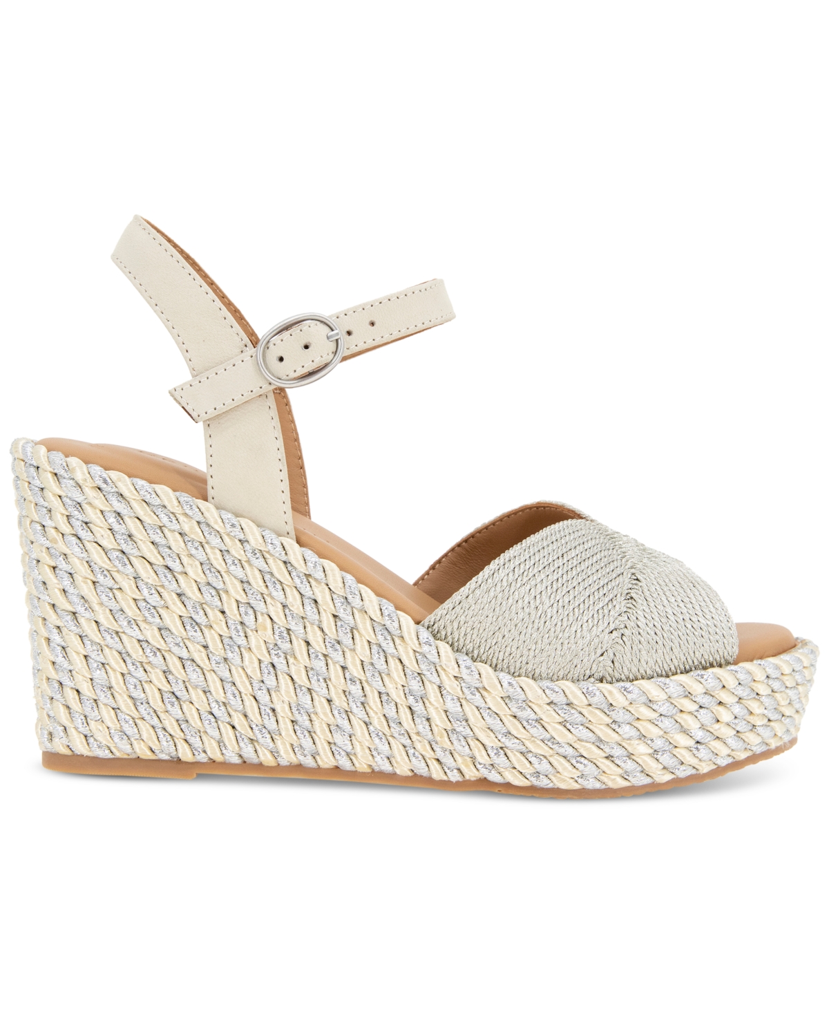 Gentle Souls - Nola Fabric Espadrille Wedge In Stone Fabric