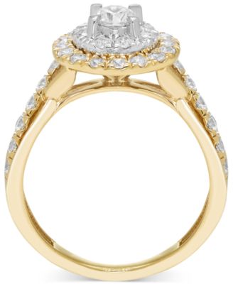 Diamond  Double Halo Engagement Ring (1 ct. t.w.) in 14k Two-Tone Gold