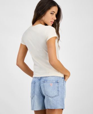 Женская винтажная футболка GUESS с изображением девушки