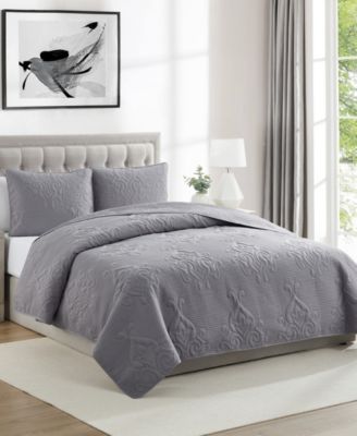 Solomun Pinsonic Damask 3-Pc. Quilt Set, Full/Queen