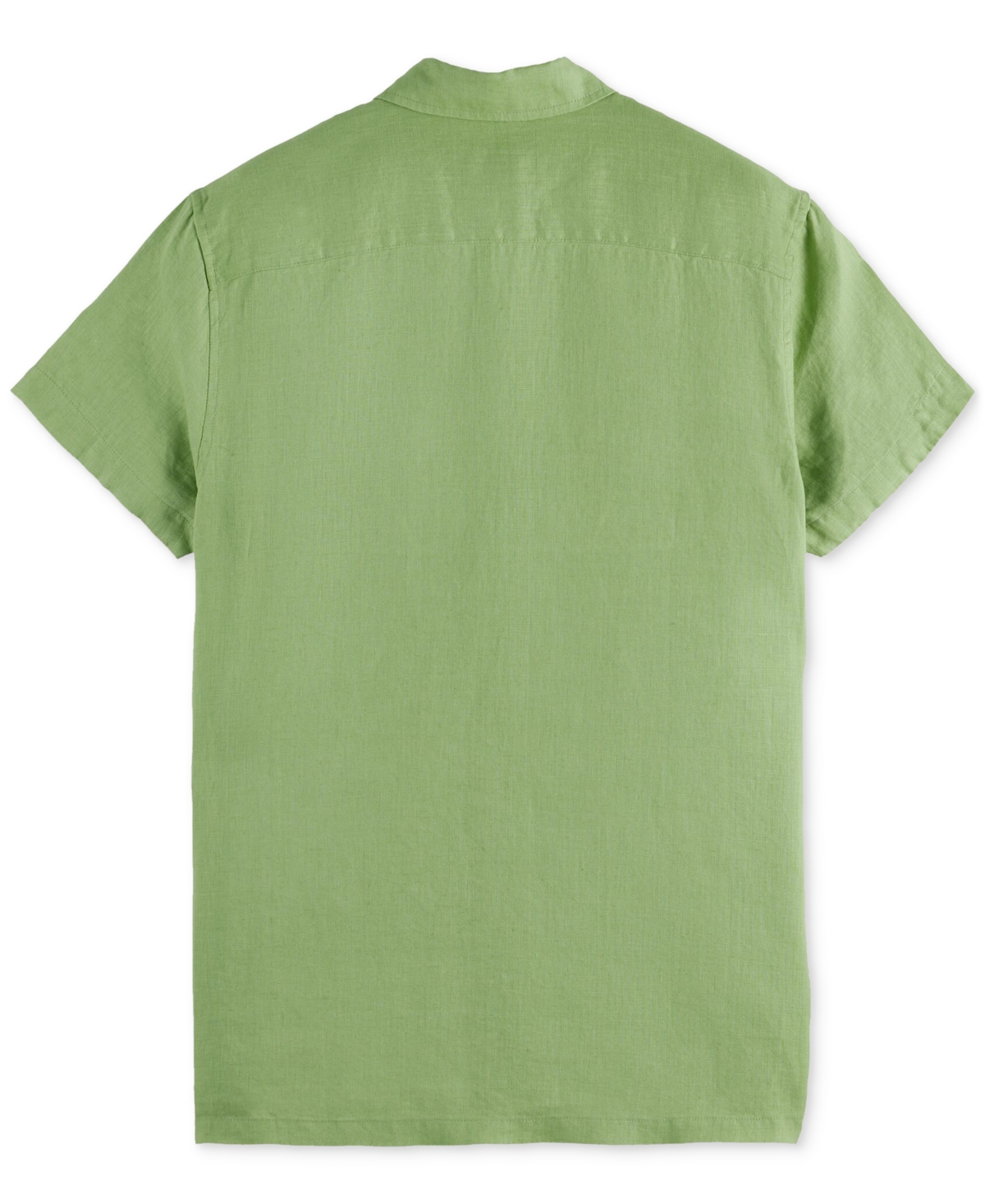 Scotch & Soda Short Sleeve Linen Button-up Shirt In Pistachio