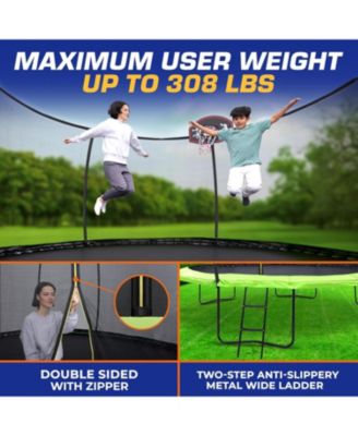 Pumpkin Trampoline with Basketball Hoop & Inner Enclosure - Safe, Durable,Family Fun - Heavy Duty Galvanized Springs - Waterproof Padding - Stable Base - Outdoor Backyard Style