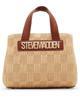 STEVE MADDEN リゾート・ラフィア☆ロゴ・トートバッグ Steve Madden Bflores Raffia Mini Tote - Macy's