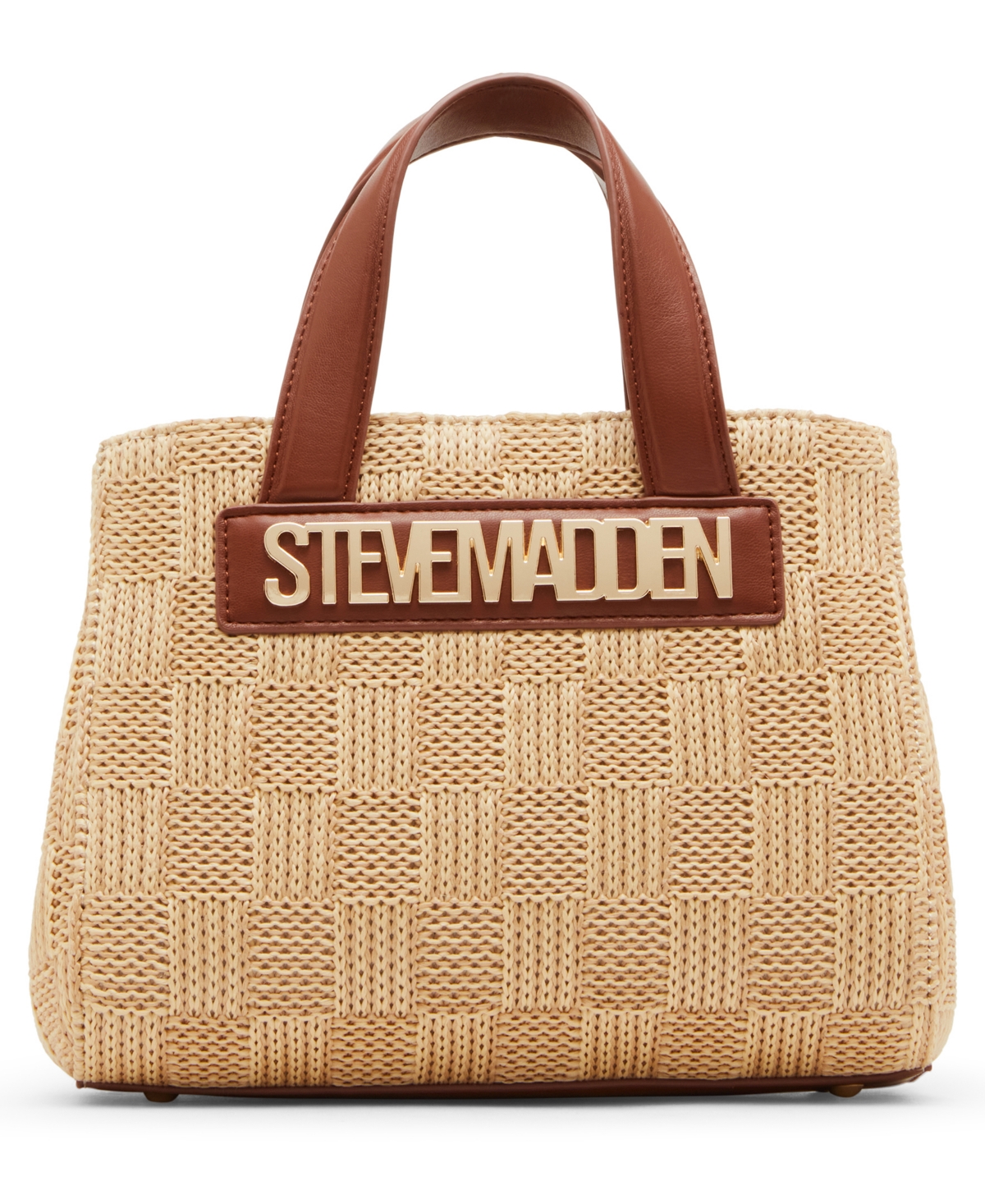 Steve Madden Bflores Raffia Mini Tote In Cognac