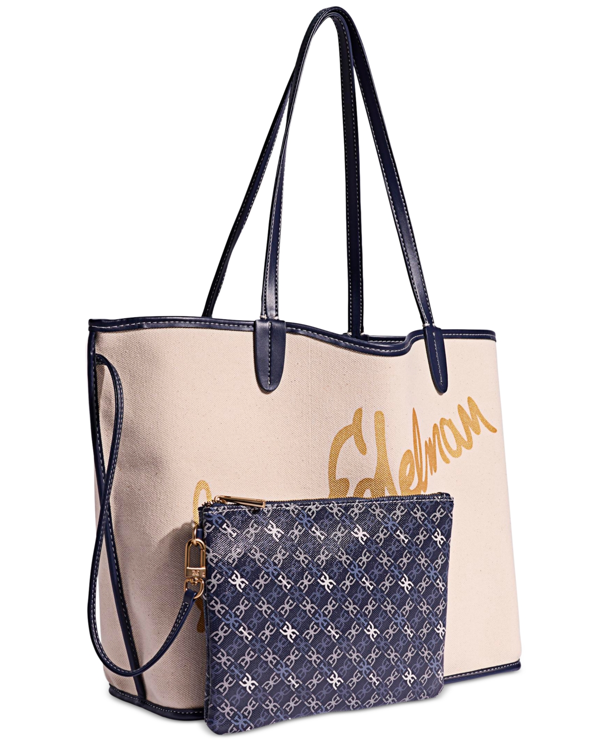 SAM EDELMAN HARPER LARGE MONOGRAM BLACK SHOPPER 