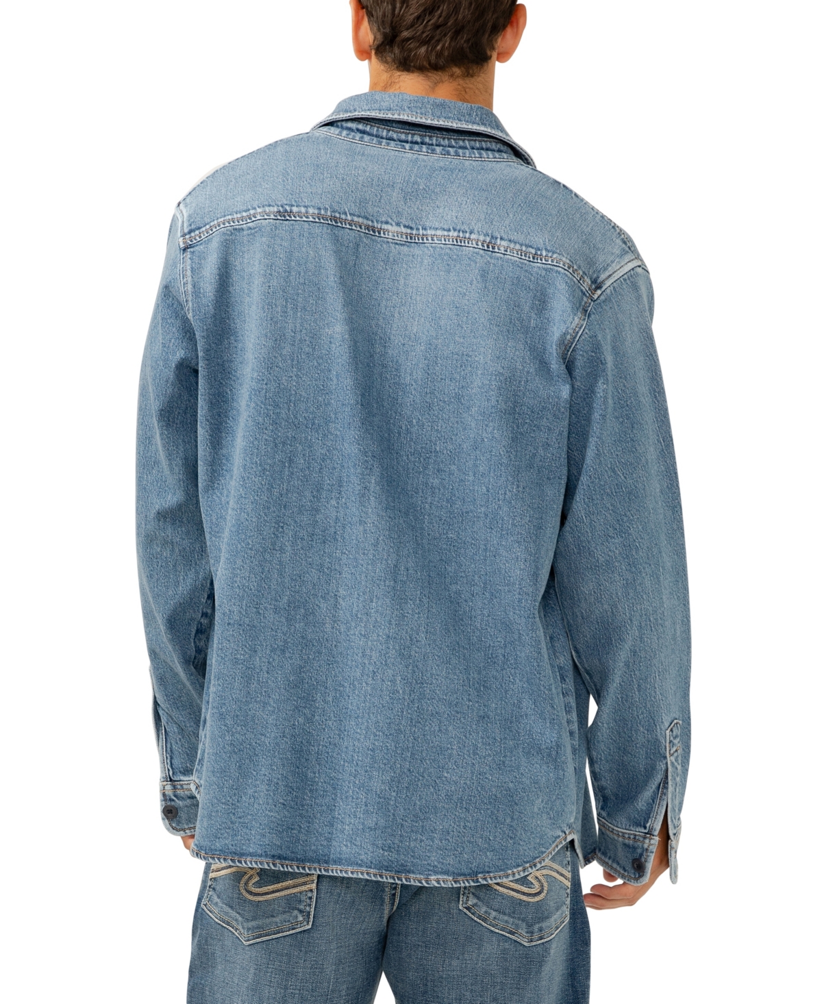 Silver Jeans Co. Denim Shirt Jacket In Blue