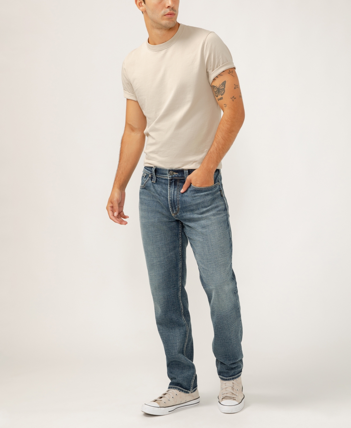 Silver Jeans Co. Eddie Athletic Fit Tapered Jeans In Indigo