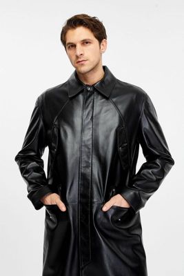 Мужской кожаный плащ Furniq UK Furniq UK 180290₽