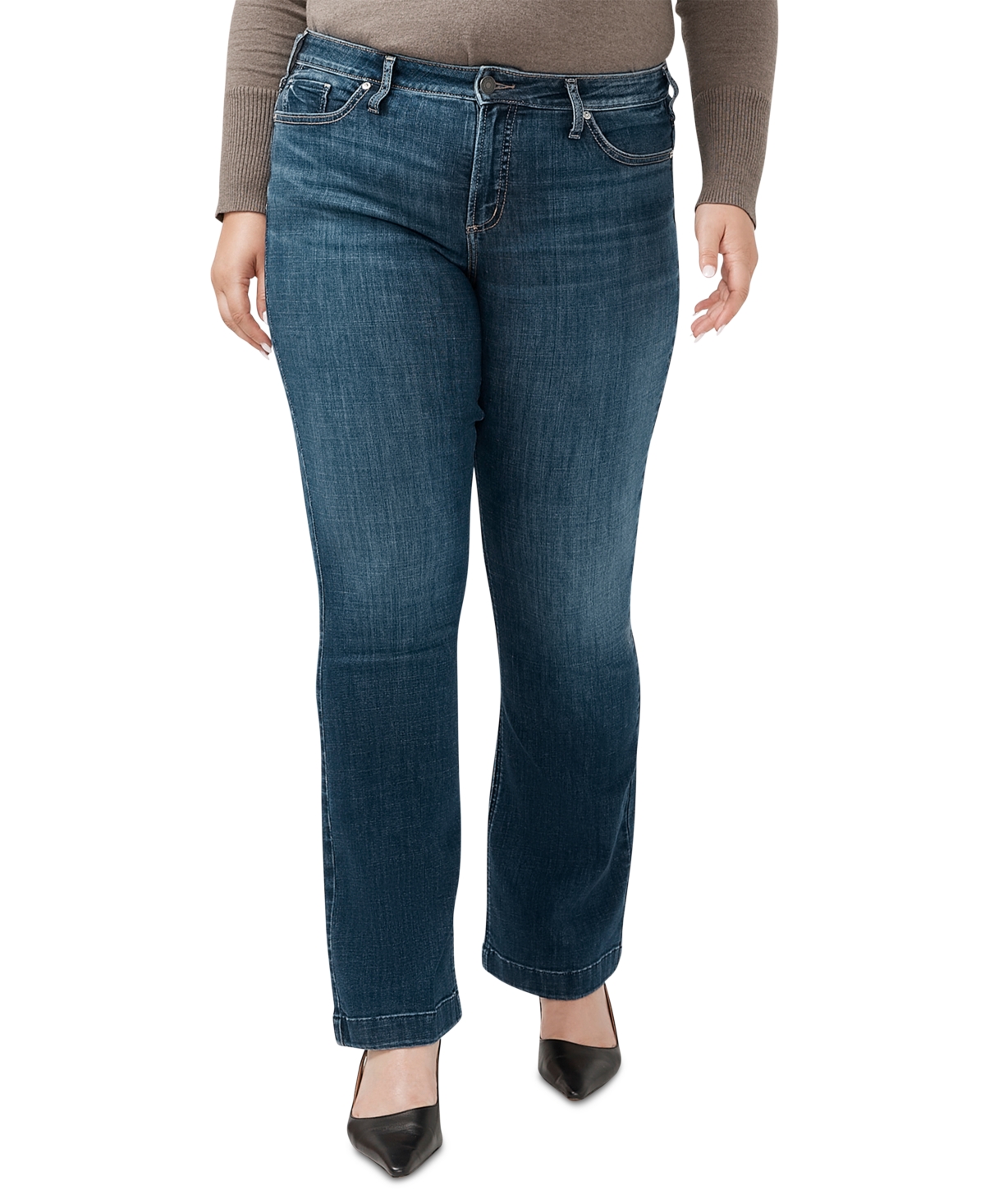 Shop Silver Jeans Co. Plus Size Suki Bootcut Denim Jeans In Indigo