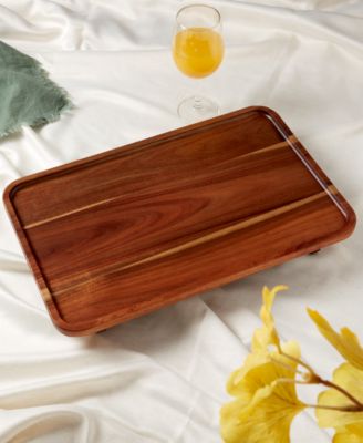 Footed Wooden Serve Board, 17" x 11"