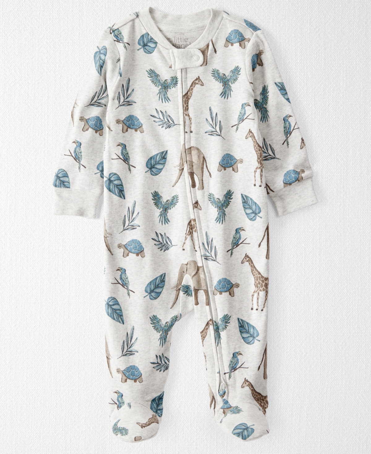Carter's Little Planet By  Baby Organic Cotton Footed Pajamas In Safari Print