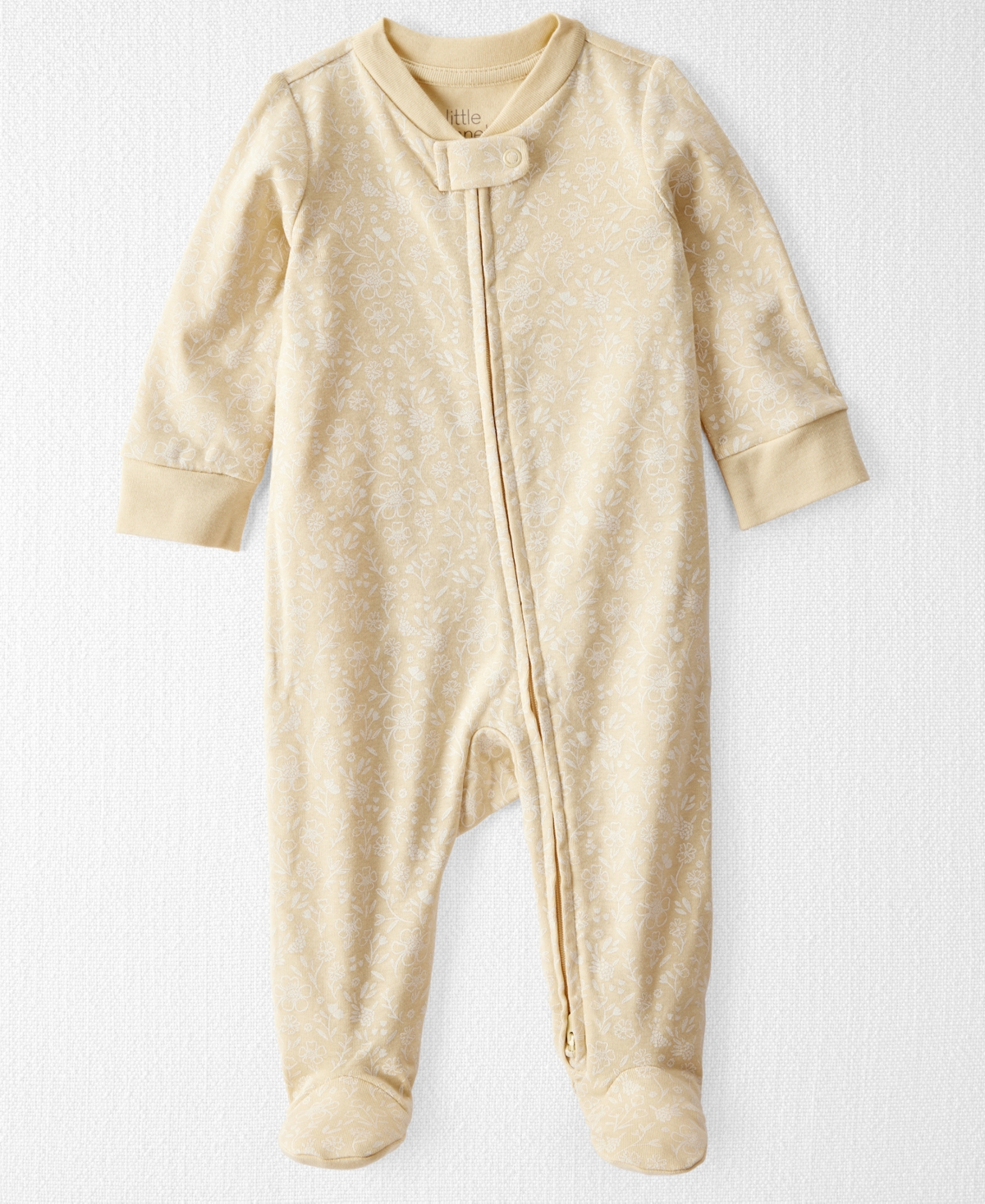 Shop Carter's Little Planet By  Baby Organic Cotton Footed Pajamas In Yellow Floral