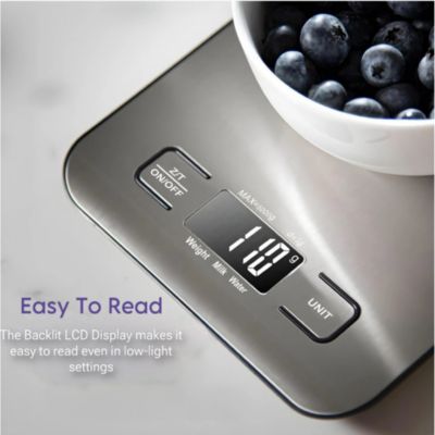Digital Kitchen Food Scale LCD Display Stainless Steel