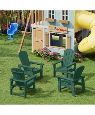 Kids Outdoor Adirondack Plastic Patio Chair (Set of 4)