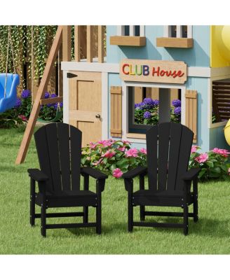 Kids Outdoor Adirondack Plastic Patio Chair (Set of 2)