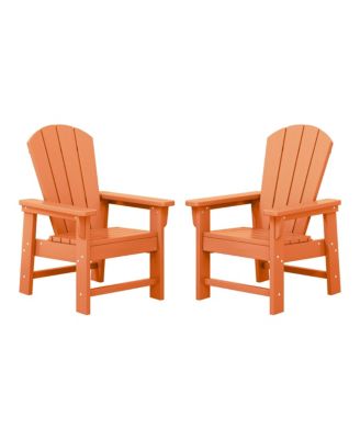 Kids Outdoor Adirondack Plastic Patio Chair Set of 2