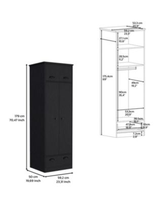 Tifton Particle Board  Armoire with Hinged Drawer, 2-Doors and 1-Drawer