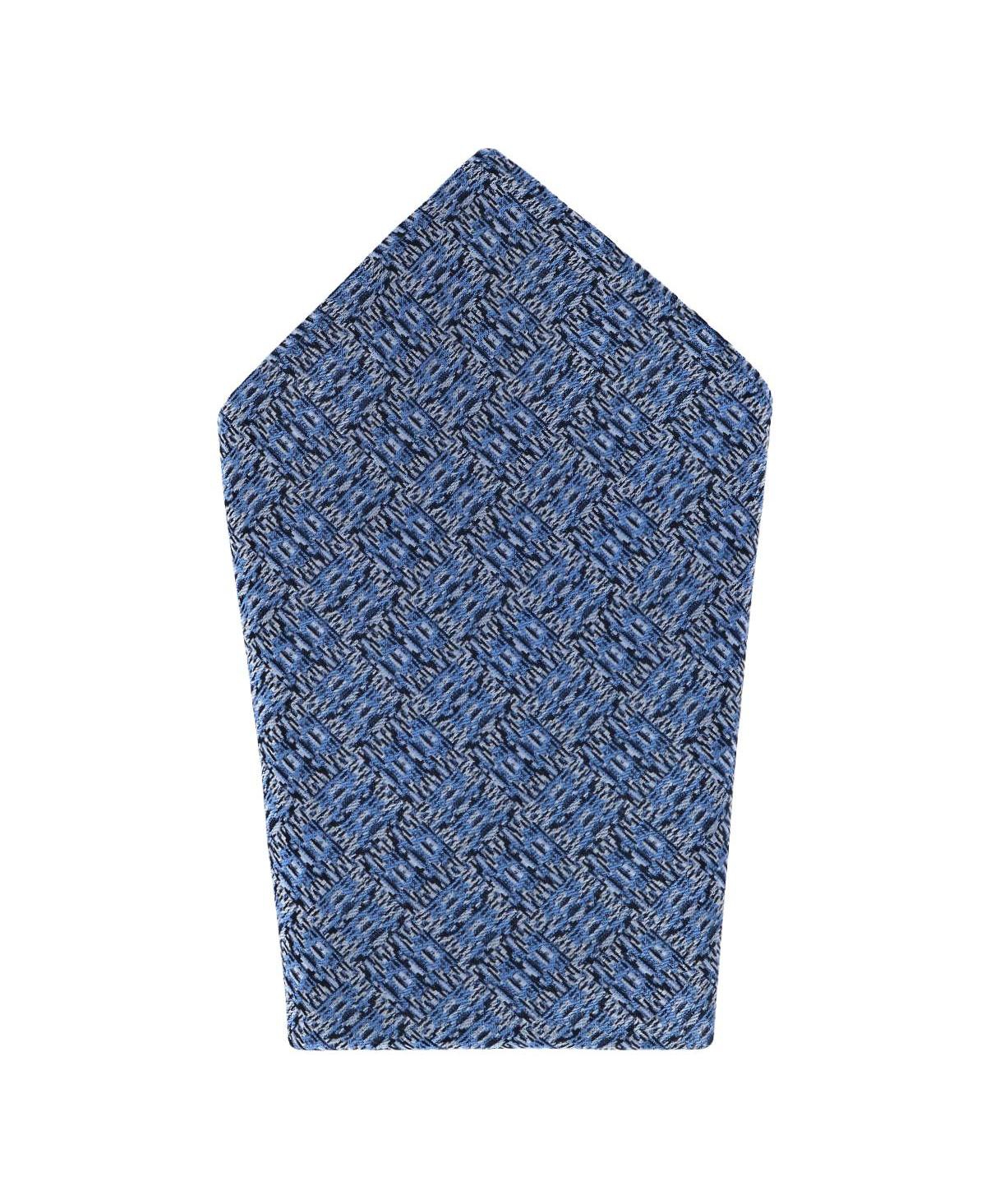 Men's Benito's Blue Basketweave Patterned Silk Pocket Square - Light blue