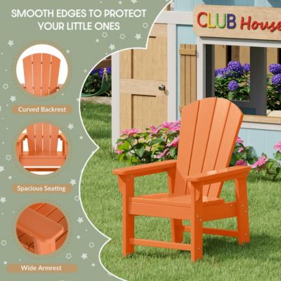 Kids 5-Piece HDPE Outdoor Patio Round Dining Table and Chairs Set