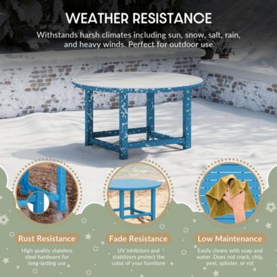 Kids 5-Piece HDPE Outdoor Patio Round Dining Table and Chairs Set