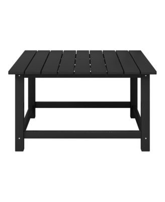 5-Piece Outdoor Patio HDPE Adirondack Chair With Square Coffee Table Conversation Set