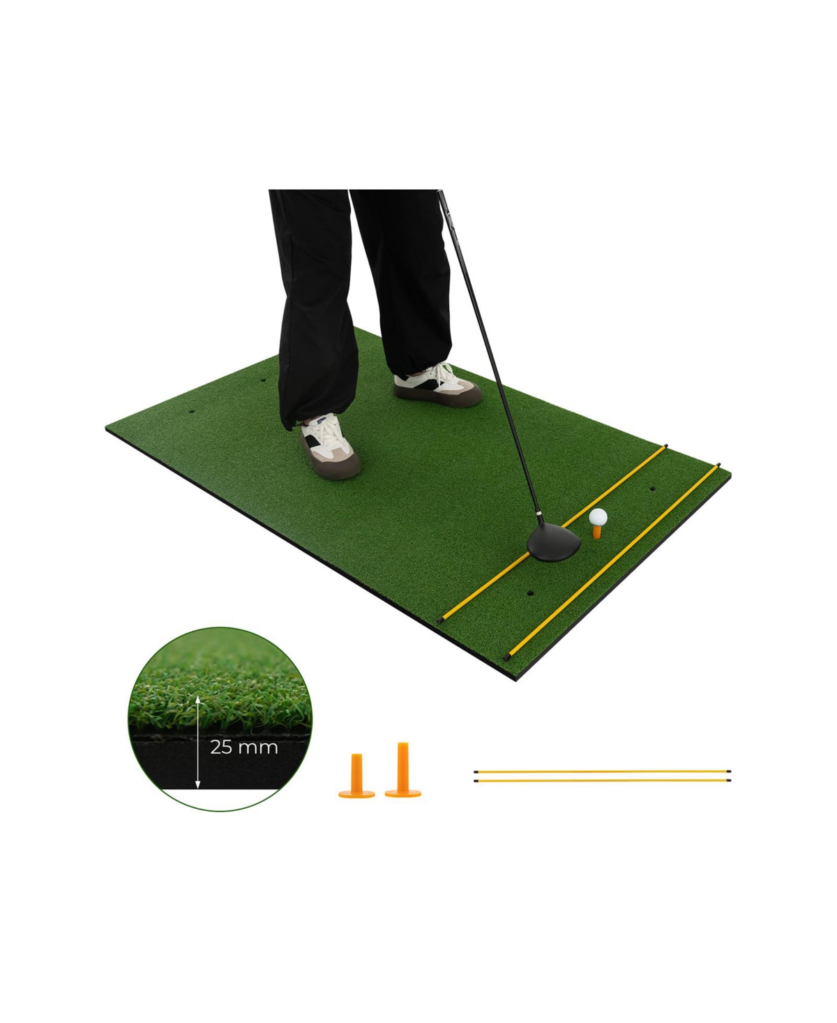 5 x 3 ft Artificial Turf Grass Practice Mat for Indoors and Outdoors - Green