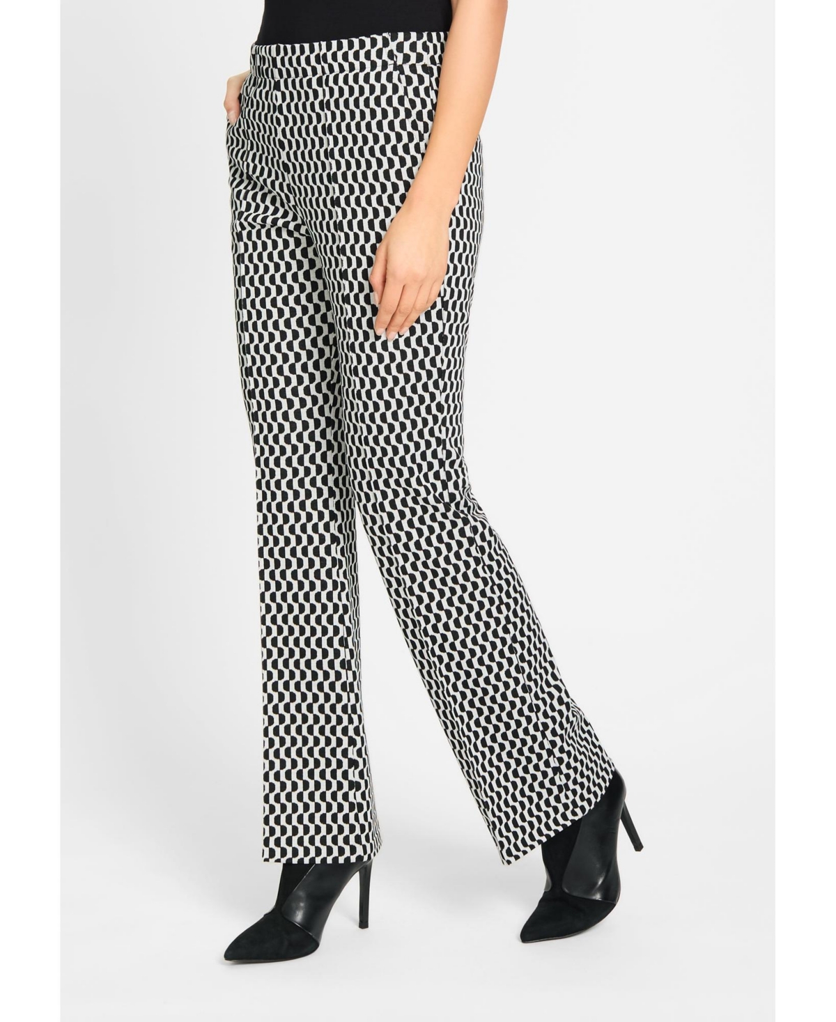 Women's Mona Fit Slim Pattern Knit Pant - Black