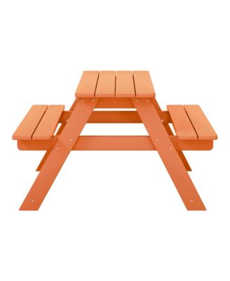Outdoor Patio Kids HDPE Plastic Picnic Bench Table