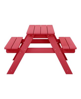 Outdoor Patio Kids HDPE Plastic Picnic Bench Table