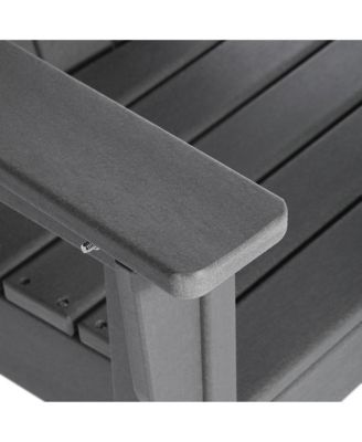 2-Piece Kids Outdoor HDPE Adirondack Chair With Square Side Table Set