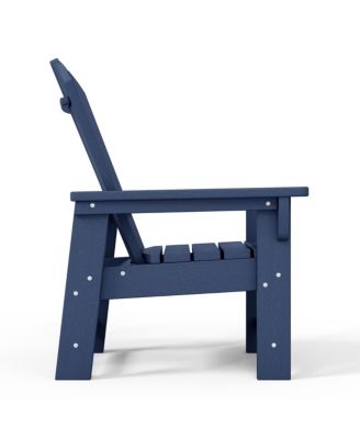 2-Piece Kids Outdoor HDPE Adirondack Chair With Square Side Table Set