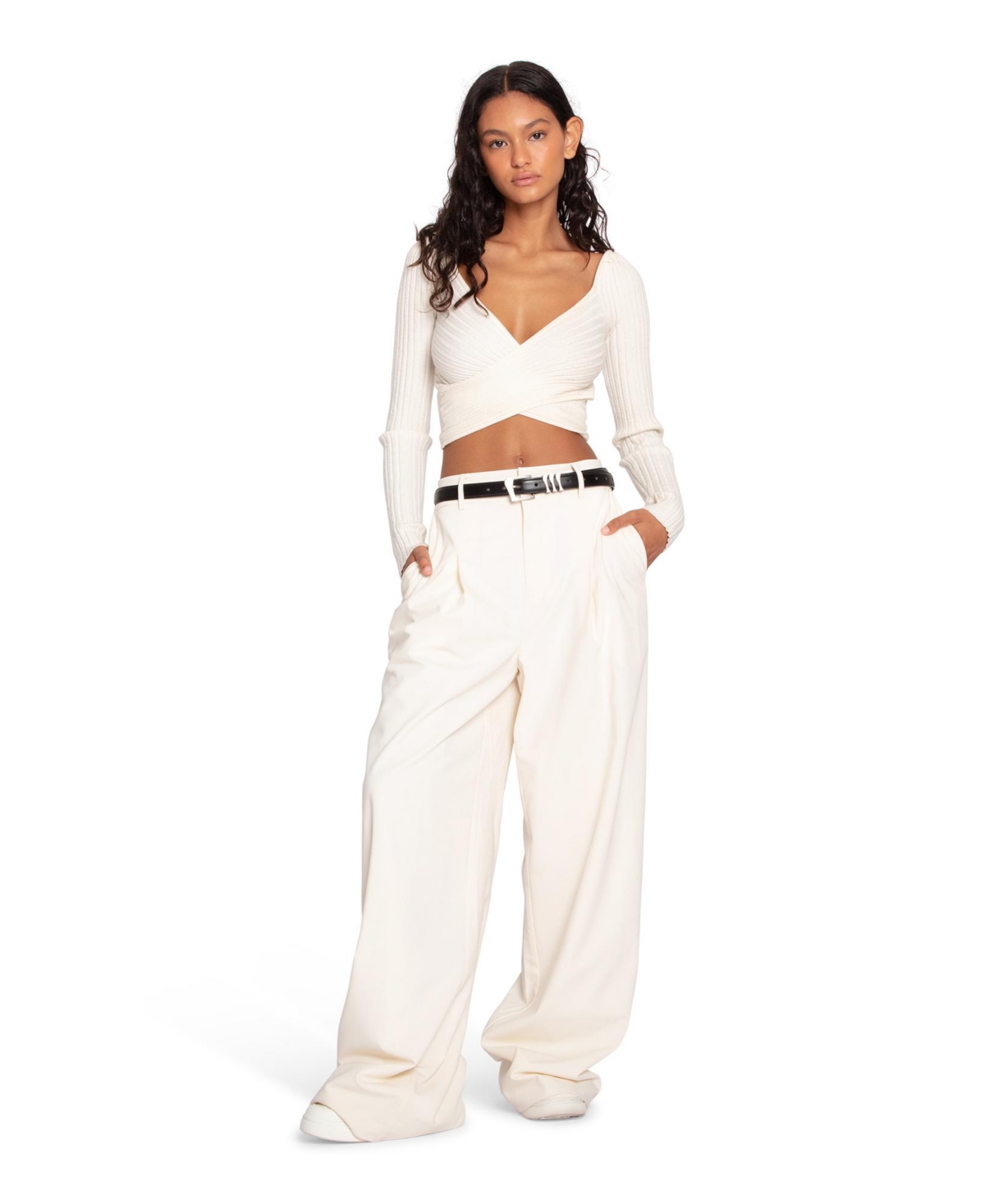 Ready for Your Love Wool Wide Leg Pant - Cream