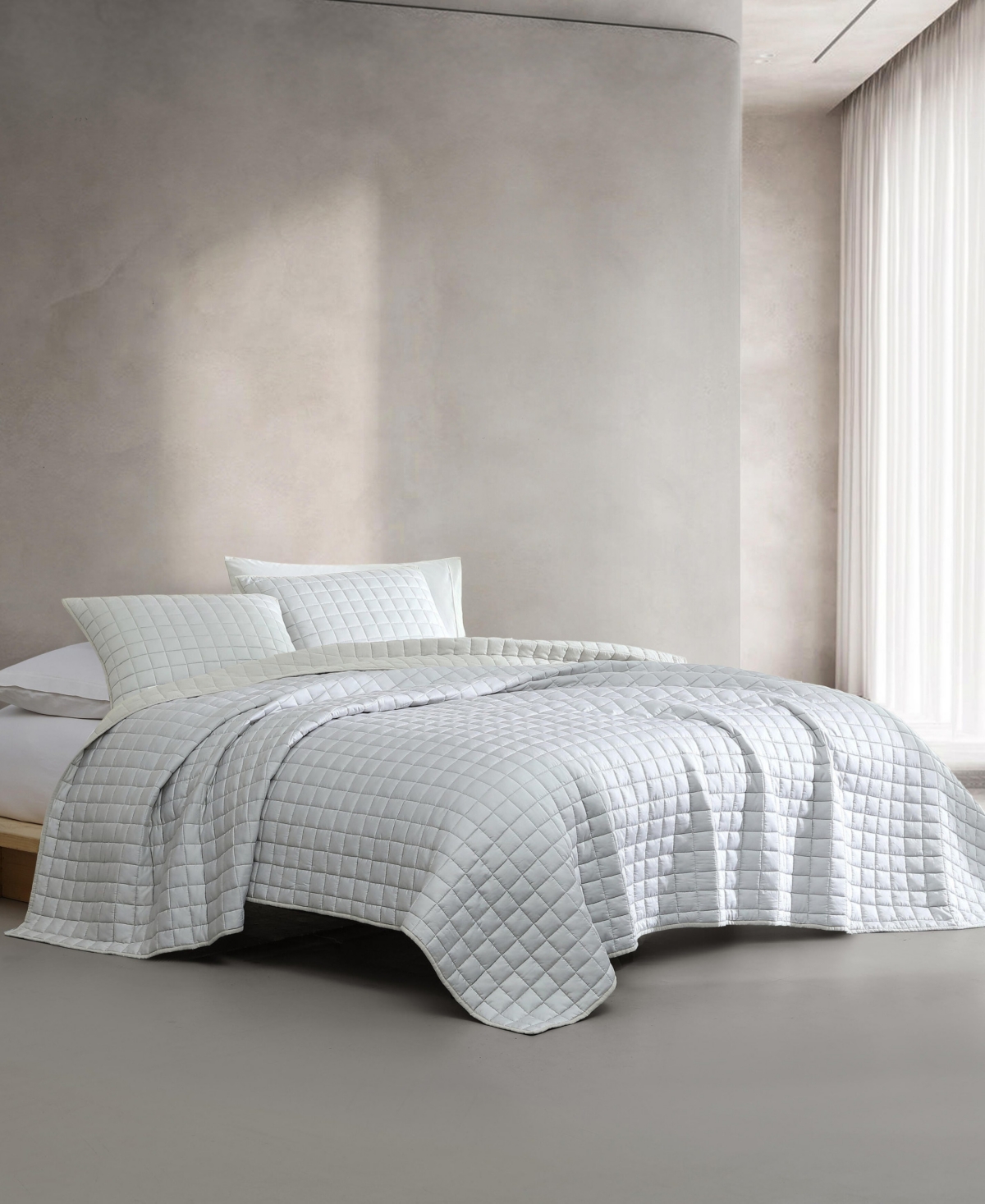 Calvin Klein Lyocell Solid 3-pc. Quilt Set, Queen In Aluminum Gray