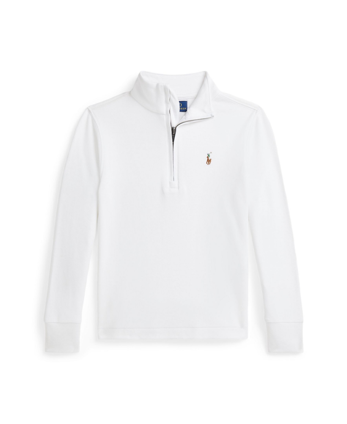 Polo Ralph Lauren Toddler And Little Boys Cotton Interlock Quarter-zip Pullover Sweatshirt In White